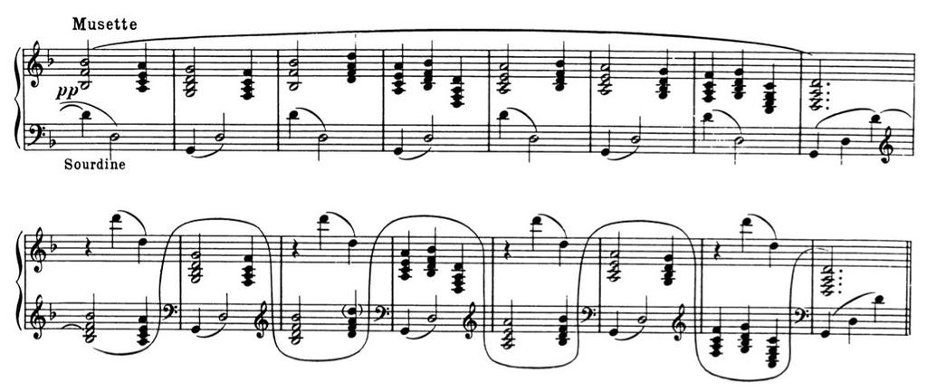 Figure 9 (Ravel). A slur with seven inflection points 3. The last factor is related to the practical requirement of fitting the notation on pages.