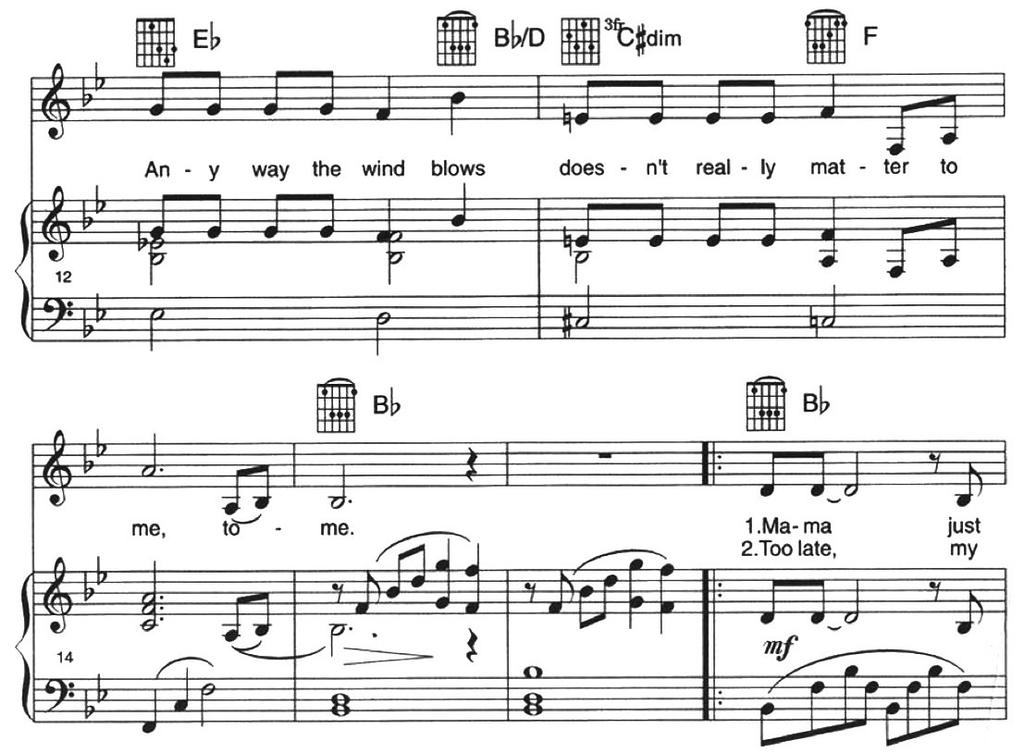 Figure 14 (Mercury). Piano/vocal/guitar arrangement As we describe above, Bellini et al.