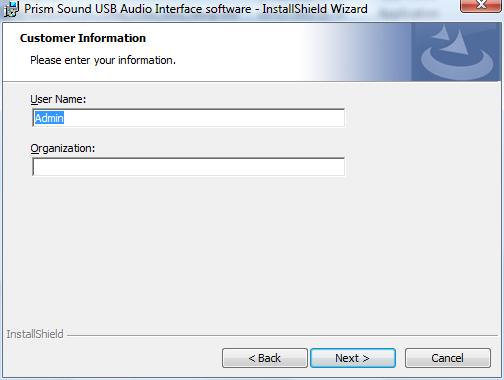 Confirm your user name and organisation, and click 'Next': Choose 'Complete' to perform a default installation.