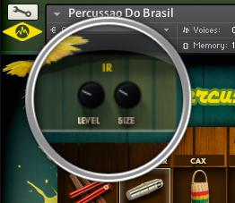 IMPULSE RESPONSE Percussao Do Brasil comes preloaded with a convolution reverb sampled from an actual space to simulate a realistic ensemble percussion environment.