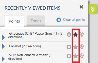 favourite object is to select it from the Recently Viewed Items (Left Map