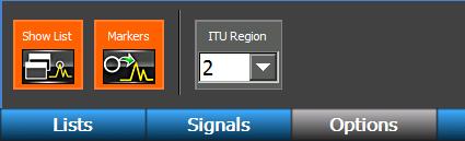 the currently selected ITU region. This information contains known regulatory or other uses of given frequency bands. Depending on the frequency there may be multiple allocations given.