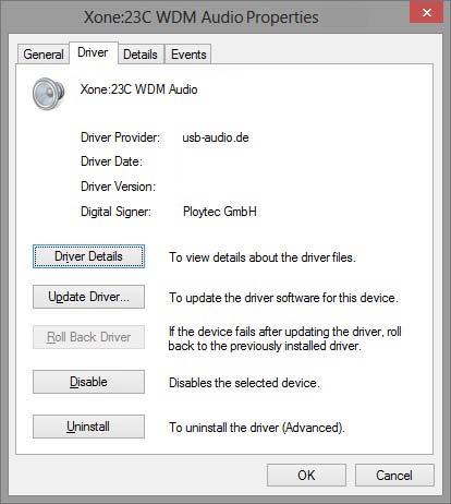 Driver installation PC Checking the Audio MIDI Setup To confirm that the Xone:23C is properly installed open Windows Device Manager (click