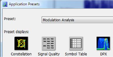 2. Select Modulation Analysis for the Preset.