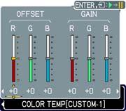 function in GAMMA and COLOR TEMP