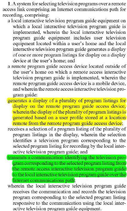 46. First, neither provisional application provides a written description for a system wherein the remote access interactive television program guide transmits a communication identifying the