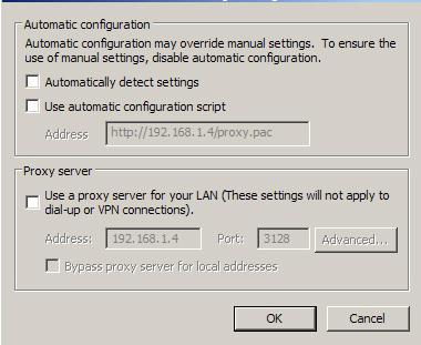 .. Step 7: The Local Area Network (LAN) Setting dialog box appears, In the Proxy Server area, cancel the Use a proxy server for your LAN check box.