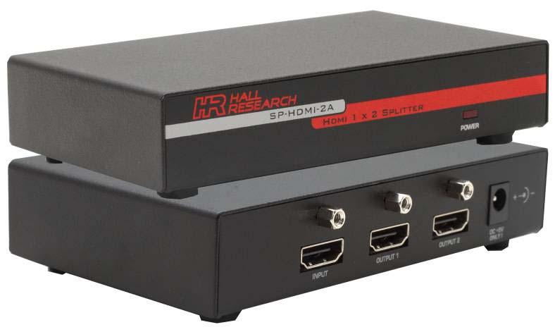 Model SP-HDMI-2A HDMI Video Splitter - 1 input x 2 output Allows display of HDMI A/V signal 2 HDTV Displays UMA1102 Rev. C CUSTOMER SUPPORT INFORMATION Order toll-free in the U.S. 800-959-6439 FREE technical support, Call 714-641-6607 or fax 714-641-6698 Mail order: Hall Research 1163 Warner Ave.