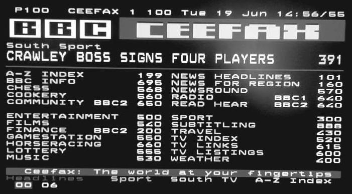 TELETEXT OPERATION (ANALOGUE TV ONLY) Teletext is a service offered by some broadcasters. Teletext Operation 1) Press [TEXT], after a few seconds teletext page 100 should appear.