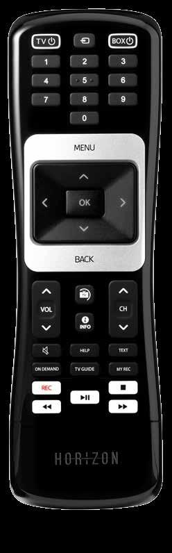 INSTALLATION 14 Pairing the Horizon remote control with your TV Pair the Horizon remote control to your television to switch it on or off and to adjust the volume. 1. Look up your TV brand code.