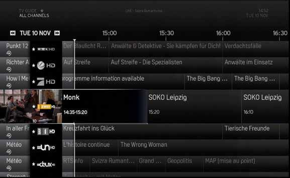 THE HORIZON MAIN MENU 33 ALL CHANNELS The ALL CHANNELS option provides up to 7 days programme information.