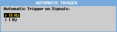 Fluke 190 series II Users Manual Automatic Trigger Options In the trigger menu, settings for automatic triggering can be changed as follows.