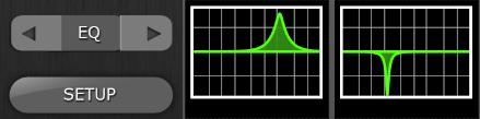 5.0 EQ / PAN / DYNAMICS The thumbnail area at the top of each channel strip displays an EQ curve, the Pan position, or the Dynamics status for that channel.