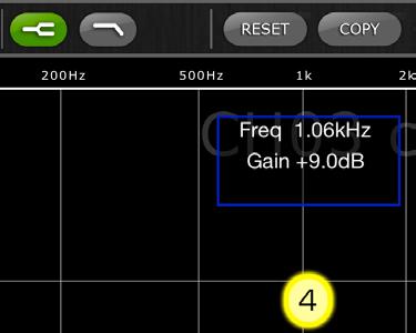 Band 1 can also be a HPF for Mix, Matrix and Stereo/Mono Master channels. When one of these bands is selected, the relevant additional buttons are shown above the EQ graph. 5.2.