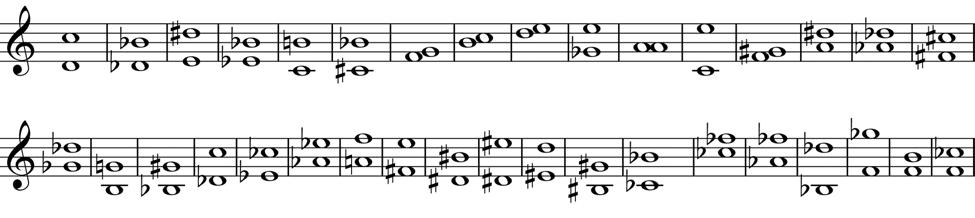 5 (1) Identify these intervals and play them, too. Try to learn to recognize the sounds of different types of intervals.