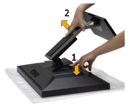 To attach the Soundbar: 1. Working from the back of the monitor, attach the Soundbar by aligning the two slots with the two tabs along the bottom of the monitor. 2.