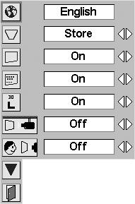 SETTING SETTING MENU Press the MENU button and the ON-SCREEN MENU will appear. Press the POINT LEFT/RIGHT button(s) to move the red frame pointer to the SETTING Menu icon.