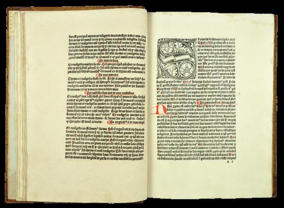 28 Sermones sensati. Gerard Leeu, Gouda, 20 February 1482. Fine, complete example, with wide margins, of the rare first edition.