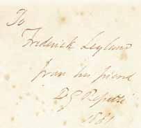 Inscribed by Dante Gabriel Rossetti: To Frederick Leyland from his friend D.G. Rossetti 1881. Rossetti died the following year. Leyland was Rossetti s most important late patron.