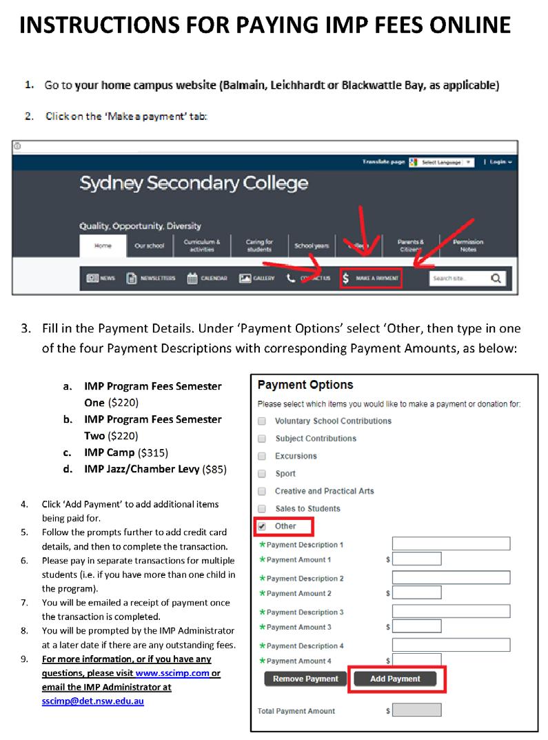 How To Pay IMP Fees Alternatively, IMP Fees can be paid either over the phone or in person at your campus