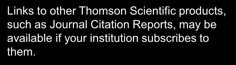 products, such as Journal Citation