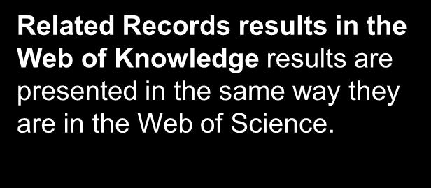 records from all databases in the Web of Knowledge.