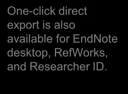 export is also available for EndNote