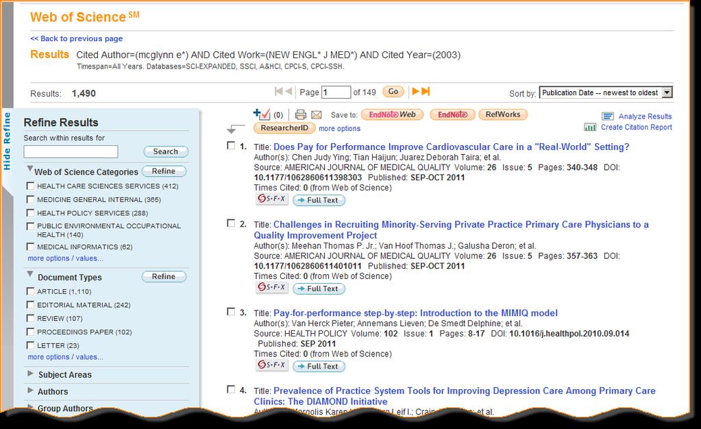 Cited Journal Article Search Results This results set is a
