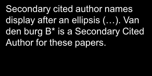 Secondary cited author names display after an ellipsis ( ).