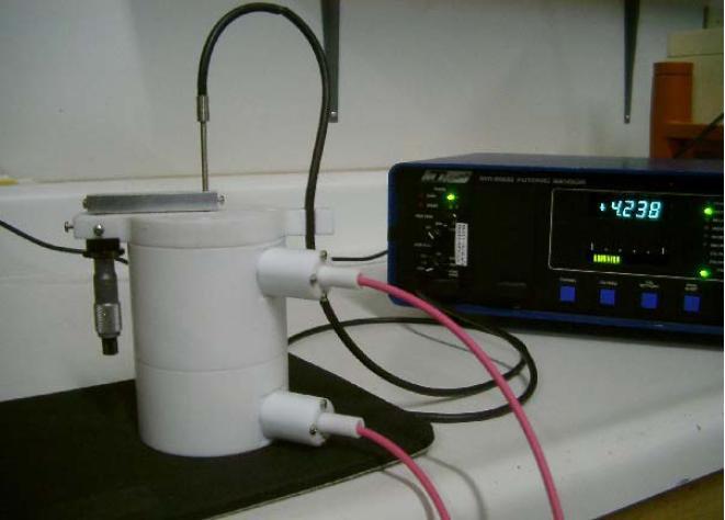 Figure 6 - HVDM and MTI2000 Control Unit with 2032 Sensor Wand. The 2032 sensor wand has a resolution of less than 0.02 μm.