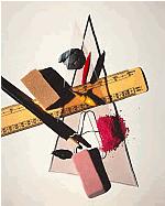 Still Life with Triangle and Red Eraser, New York Cibachrome Print 1985 Artistic National American Tour Quite like the famous Penn portraits, this still life depicts the tools of an artist a portrait