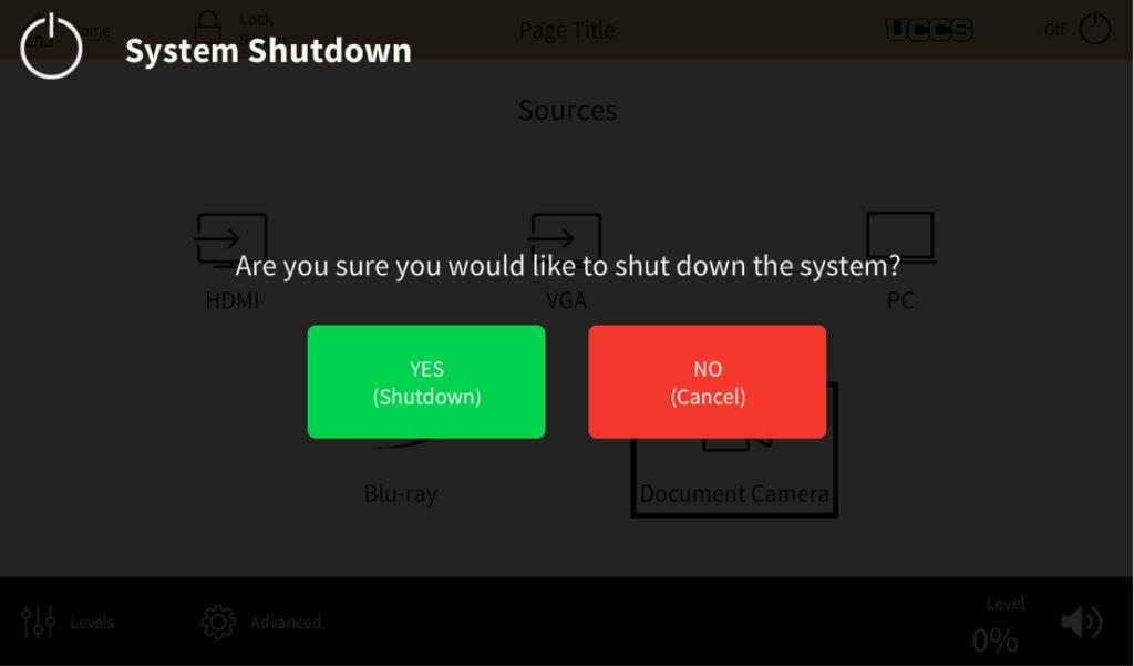User will be presented this page when the system is turning off.