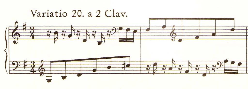 Variations VIII & XX Toccatas Meter: 3/4 & 3/4 Bars: 32 & 32 Temporal correlation: Two quarter notes = QT in both Variations (as in all the