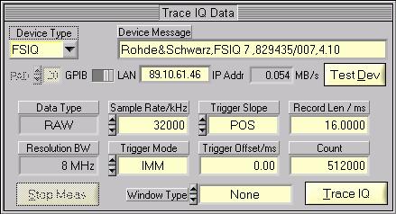 Trace IQ Data IQWizard converts the absolute IQ data provided by the analyzer into relative IQ values corresponding to the analyzer's grid maximum (U IQpeak 1.00 at reference level).
