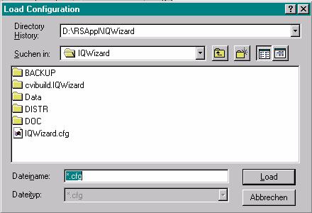 cfg. Similar file dialog as Load Configuration. Help HELP opens help ducument.