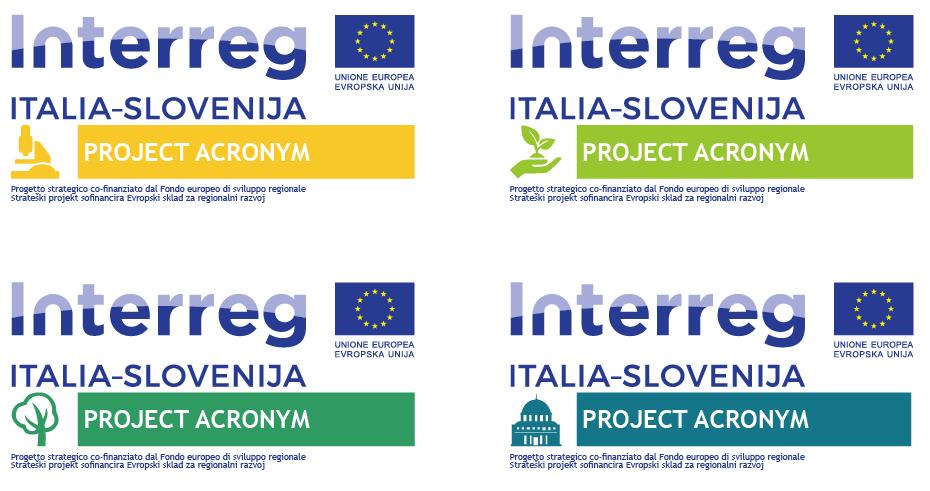 Strategic project logotypes will include the text: Progetto strategico co-finanziato dal Fondo europeo di sviluppo regionale Strateški