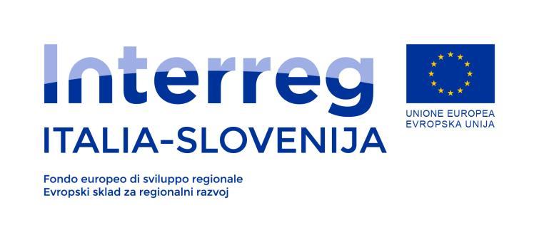 image values and its missions. The Programme logo also exists in a version with the text European Regional Development Fund written below it in both Italian and Slovene language.