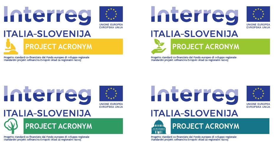 The project logotypes also exists in a version with the reference to the European Regional Development Fund written below it in both Italian and Slovene language.
