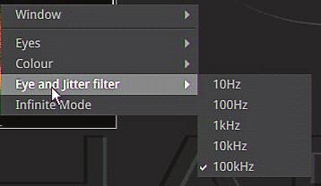 The Physical Layer tool-set has several drop-down menus selected by a right click of the mouse. (A table showing the SMPTE tolerances for each standard is available at the end of this manual.