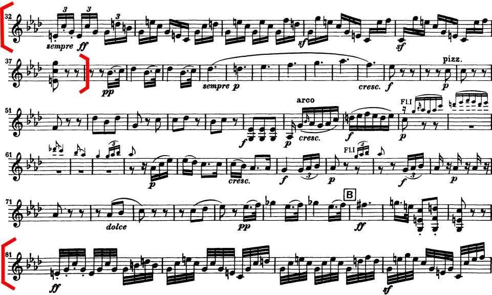 Set 1 Violin Page 4 of 4 Symphony No. 5 in C minor, Op. 67 Ludwig van Beethoven Mvt. 2. Andante con moto.