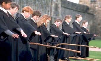 been sitting on a broomstick whilst Malfoy is said to be some kind of an expert in flying.