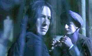 Snape?... Clearly not wanting to be seen it walks as fast as possible towards the Forbidden Forest. Harry jumps back on his Nimbus Two Thousand and follows Snape who enters the Forest at a run.