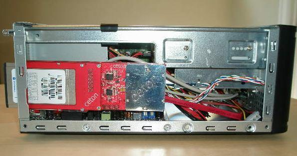 Insert the CableCARD into the CableCARD slot in the back of the InfiniTV 4 card.