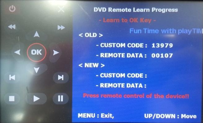 3. Settings 3.5 DVD, DTV IR Memory input 1 First of all, press button on remote controller 2 seconds long or press UP DOWN UP MENU button in order to access Factory mode. Choose IR MEMORY on I-DRV.