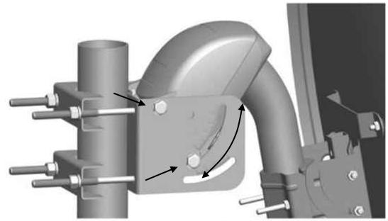 5.5. Setting declination angle of the dish On the antenna holder, You can adjust dish bracket angle.