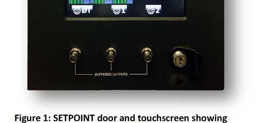 Programmable Buffered Output Connectors SETPOINT racks equipped with an integral touchscreen on the door have 3 programmable BNC outputs as shown in Figure 1.