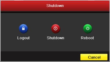 2. Click the Shutdown button to enter the following dialog box: 3.