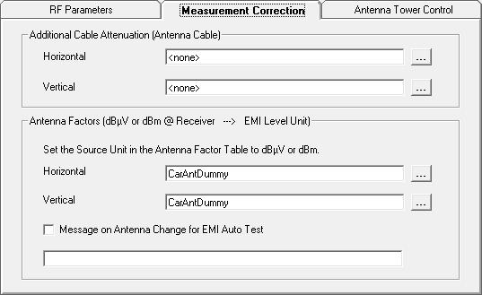 antenna(s) Dialog defining the switched