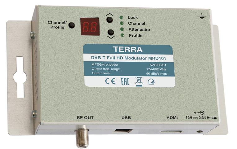 Channel processing equipment Stand alone modulators HDMI to DVB-T modulator Modulating from HDMI signal source into COFDM modulated DVB-T RF channel.