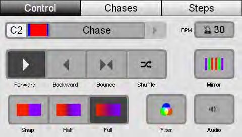 Chases Playing a Chase 3. You can scale the speed of the chase by adjusting the chase rate dial located above the 4 chase buttons.